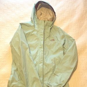 Turquoise Northface rain jacket